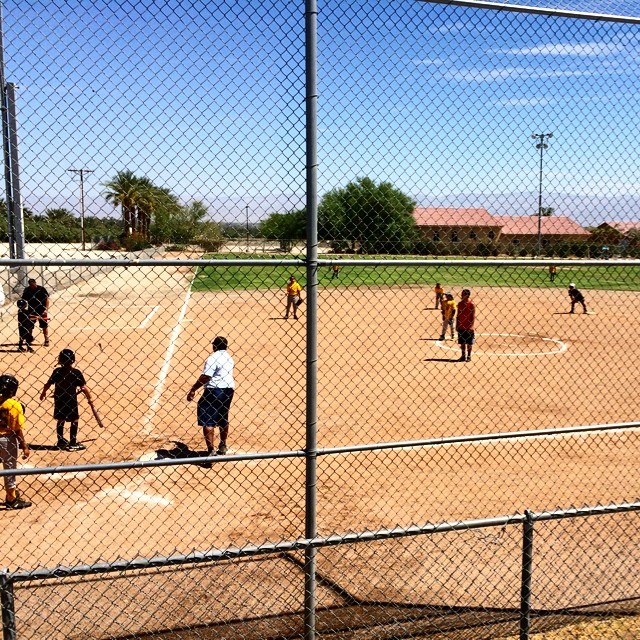 Hard day at work today! Photos for a youth softball game. :)